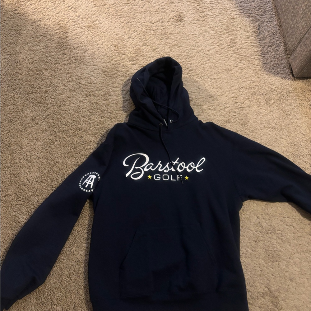 Barstool Sports Golf Fore Play Champion Authentic Navy Hoodie Large